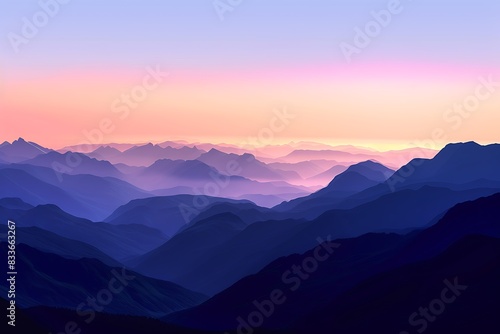Silhouette of mountains against a twilight sky © crescent