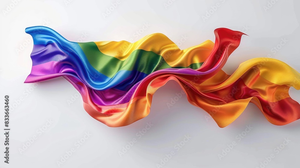 Rainbow flag pride, LGBTQ concept waving style isolated on white ...