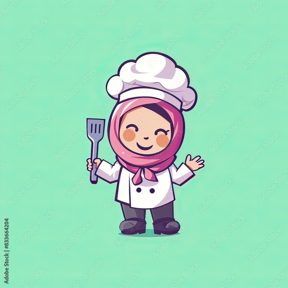 Cute chef girl hijab , created by ai generated Cute chef girl hijab , created by ai generated