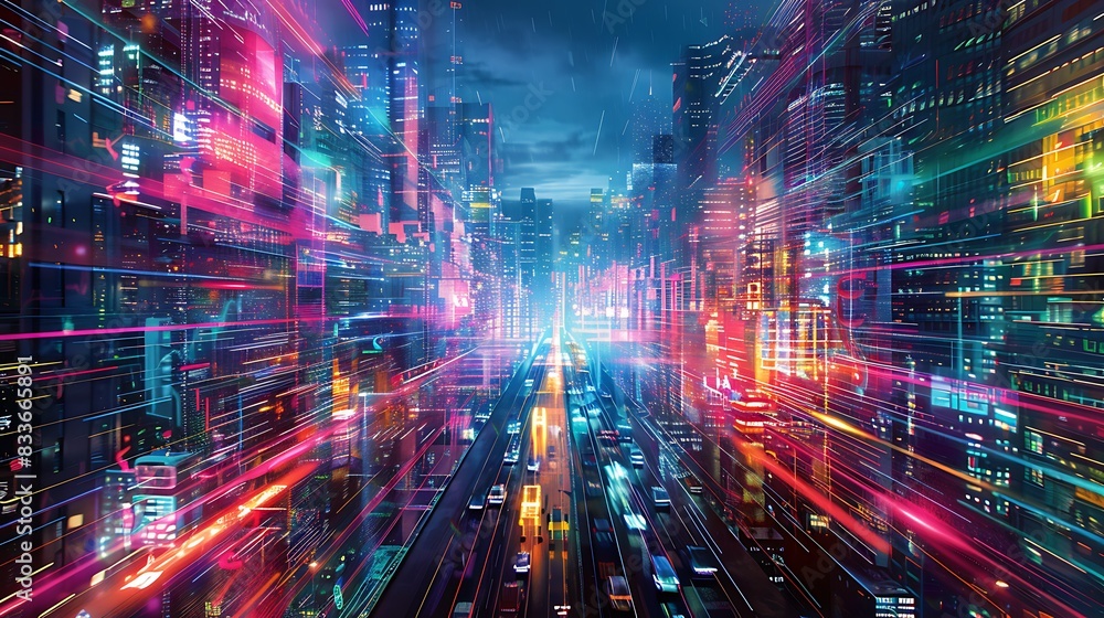 Fototapeta premium Embracing the Future: Exploring the Boundless Horizons of Cyber Technology in the Digital Age