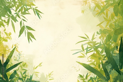 Green leafy background with sun  perfect for naturethemed designs  environmental concepts  sustainable living  ecofriendly products  and organic branding. 