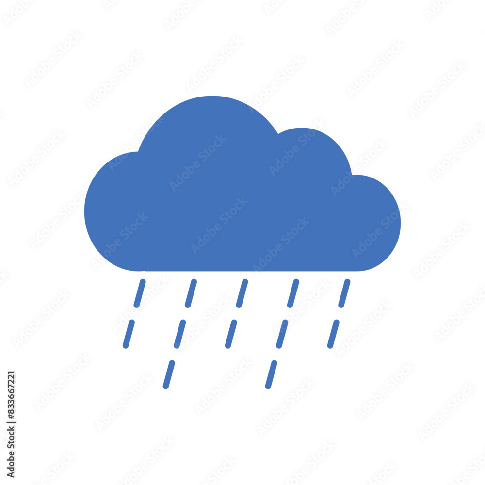 Cloud with Rain Weather Flat Icon Vector Illustration Cloud with Rain Weather Flat Icon Vector Illustration