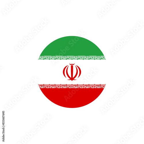 Round Iran flag emblem design element
