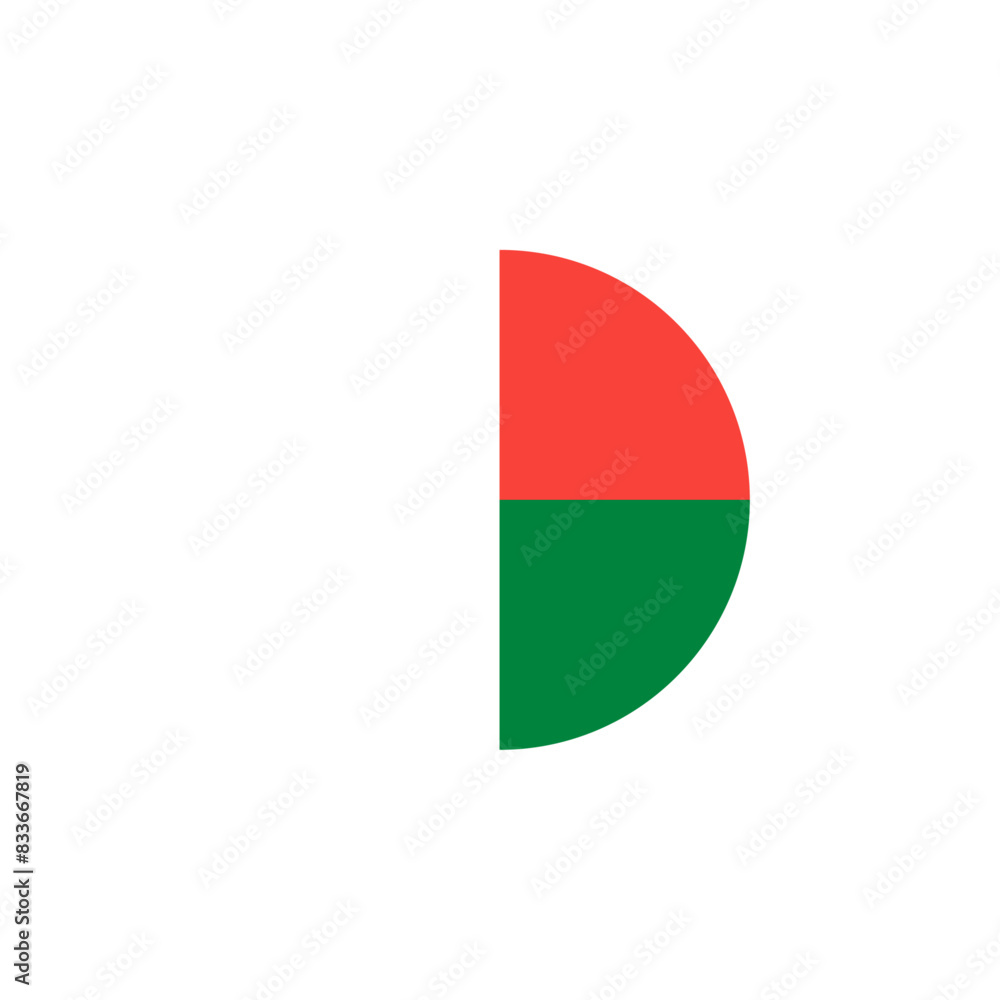 Round Madagascar flag emblem design element Round Madagascar flag emblem design element