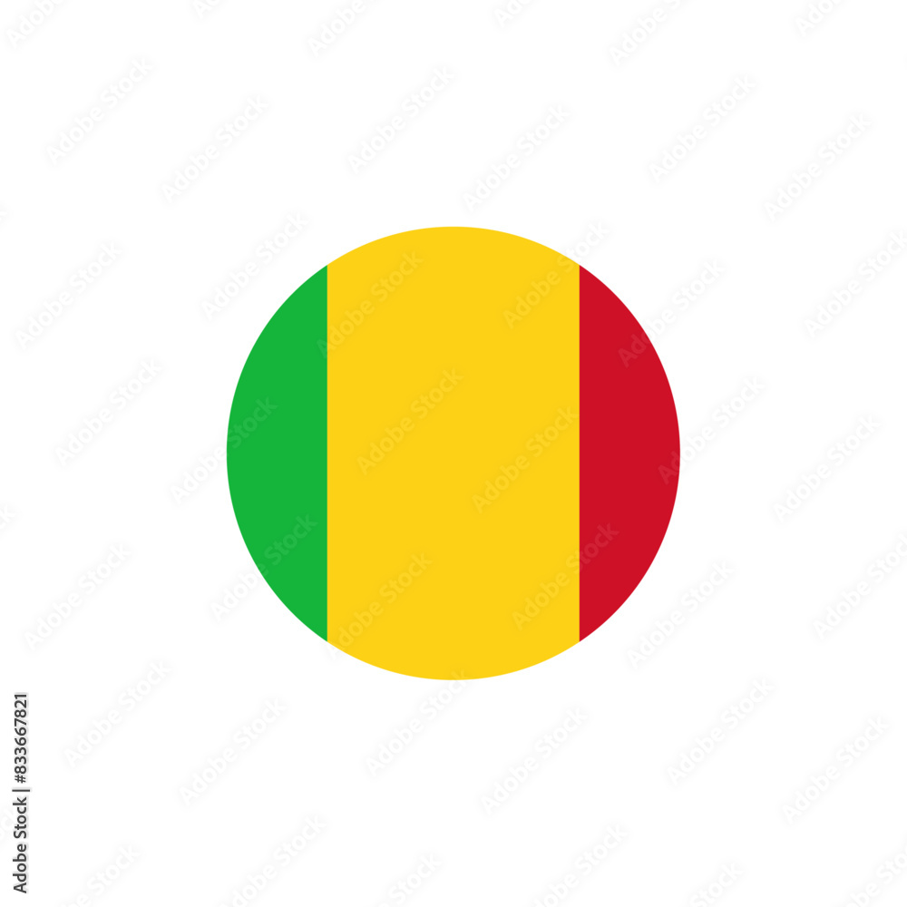 Round Mali flag emblem design element