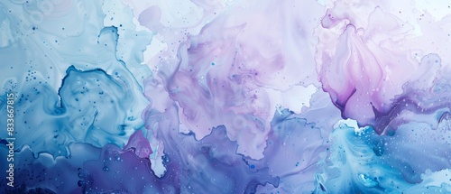 Abstract Blue and Purple Paint Blots Background - Artistic Watercolor Splash Design for Creative Projects, Presentations, and Digital Art © ADH_Art