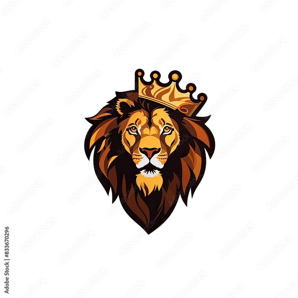 Lion faces in white background, created by ai generated Lion faces in white background, created by ai generated