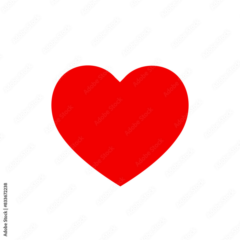 Valentine red heart icon. Heart shape Isolated on white background.