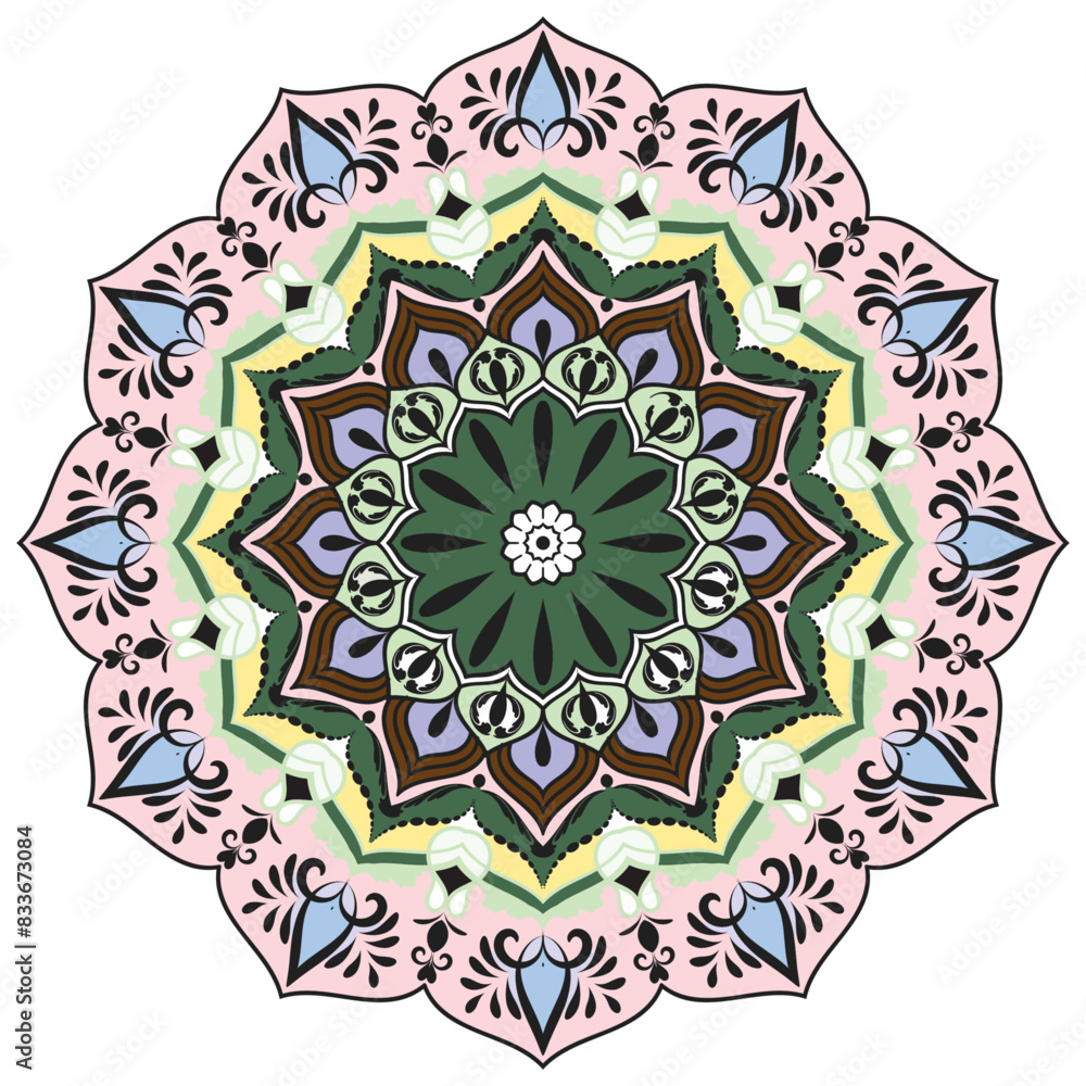 Colorful mandala design white background. Colorful mandala design white background.