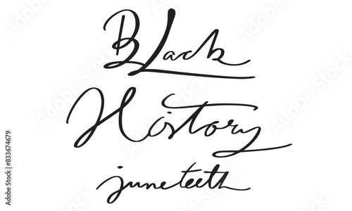 black history juneteeth calligraphy text font hand written black dark color symbol sign decoration ornament june month black history month event template banner african american holiday politic social