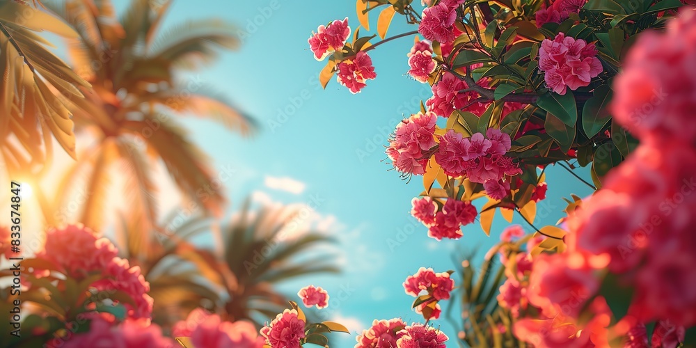 bright creative commercial photography that conveys the mood of summer, vacation, summer minimalistic background, sunny summer weather, beautiful high class feel to the image, nature meets art, high