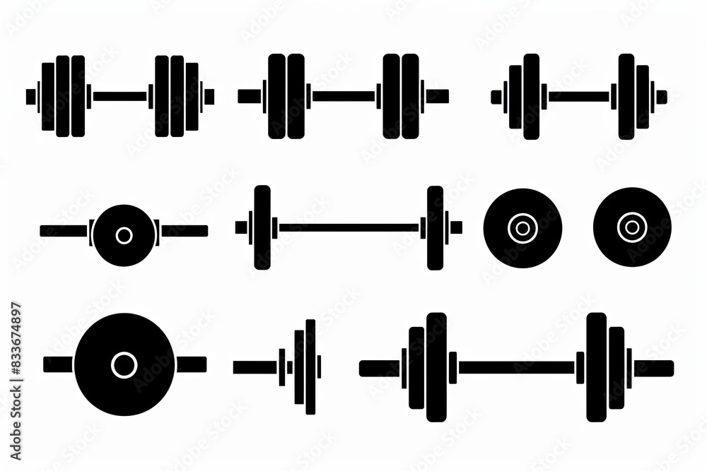 Dumbbell icon, gym equipment, weightlifting symbol, bodybuilding minimal flat logo, dumbbell sport Dumbbell icon, gym equipment, weightlifting symbol, bodybuilding minimal flat logo, dumbbell sport