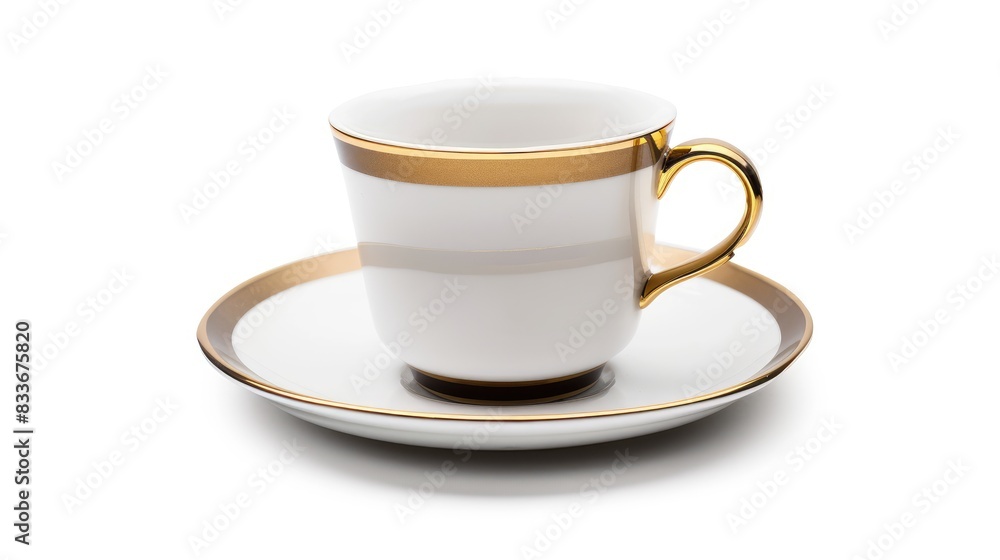 Coffee cup and saucer separated on a white background Coffee cup and saucer separated on a white background