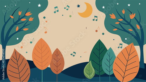 Verses that pay homage to the gentle rustle of leaves a soothing lullaby composed by the wind and trees.. Vector illustration