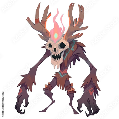 An illustration of a frightening Wendigo
