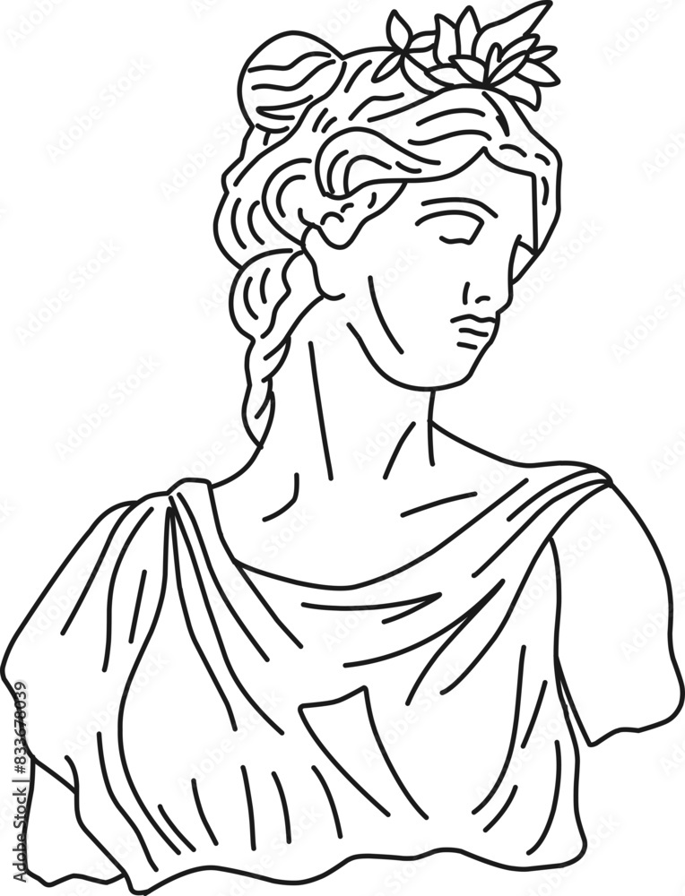 Hand Drawn Greek Statue Element Hand Drawn Greek Statue Element