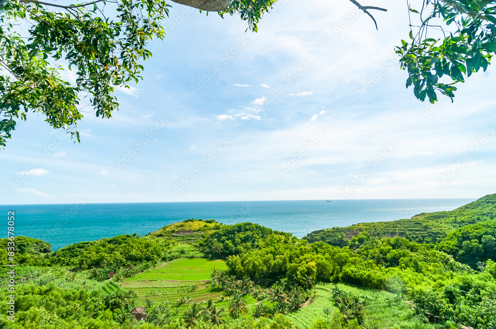 Gunungkidul, Indonesia - 26 December 2016. the beauty of the Indian Ocean.
