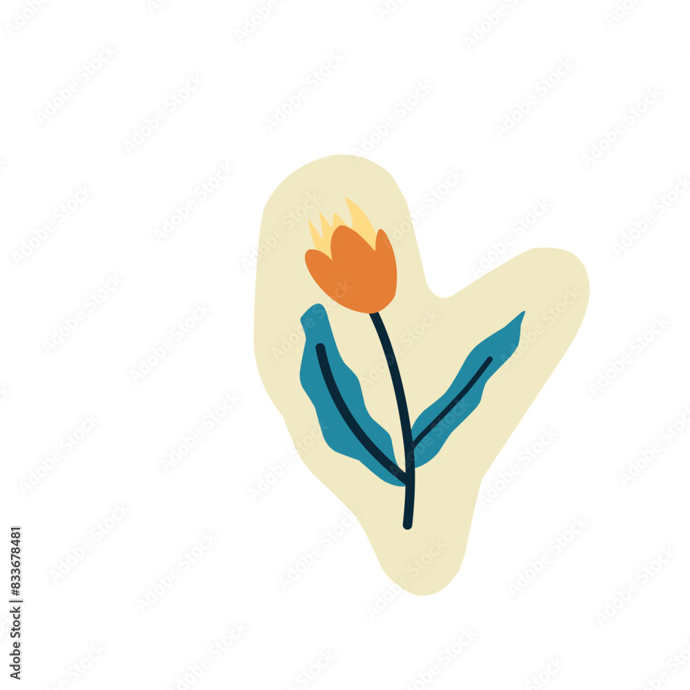 Flower Element with Background Flower Element with Background