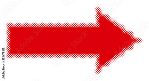赤　矢印　ハーフトーン　シンプル　ベクター