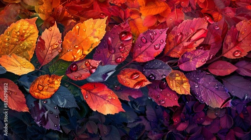 Abstract Autumn Leaves  Artistic representations of autumn leaves in abstract patterns and vibrant colors