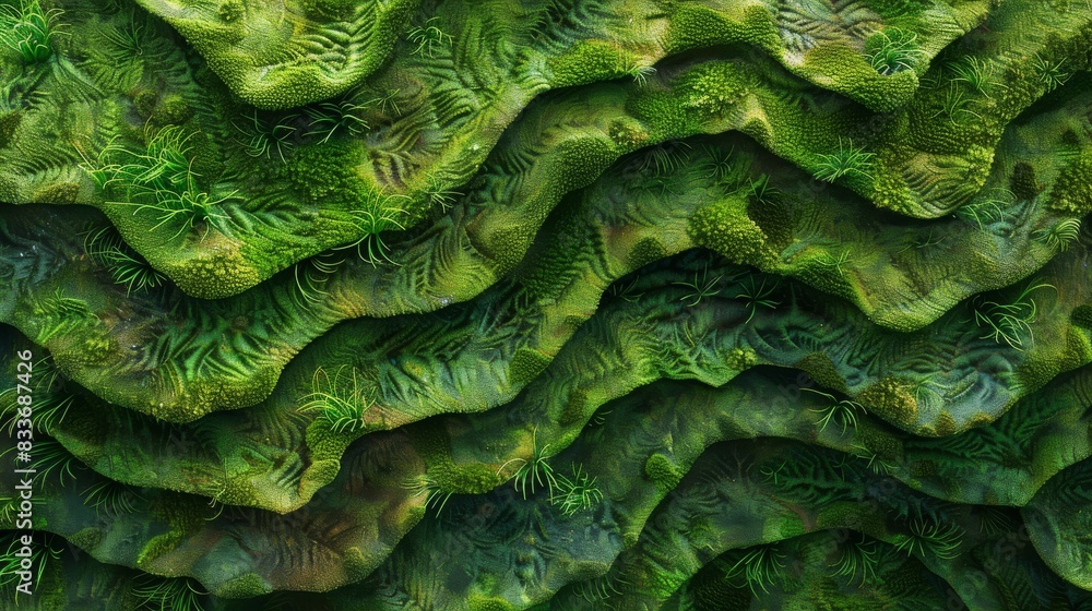 Abstract Moss Patterns, Close-up images of moss creating intricate abstract patterns Abstract Moss Patterns, Close-up images of moss creating intricate abstract patterns