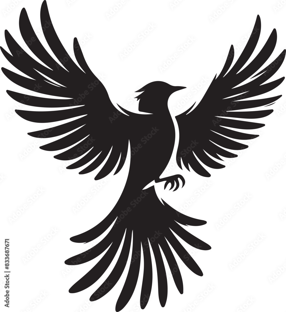 Fototapeta premium bird silhouette white background 