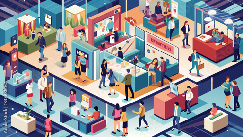 Crowd of people at a trade show