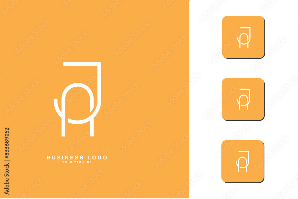 AJ, JA, A, J, Abstract Letters Logo Monogram AJ, JA, A, J, Abstract Letters Logo Monogram