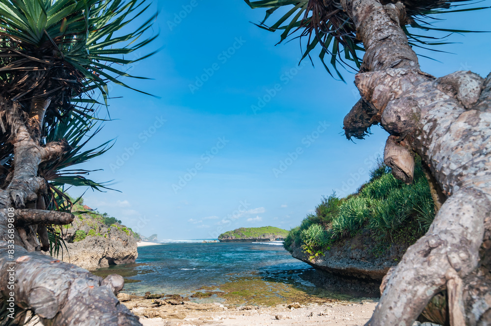 Beautiful view of sili Beach, Gunungkidul, Yogyakarta, Indonesia