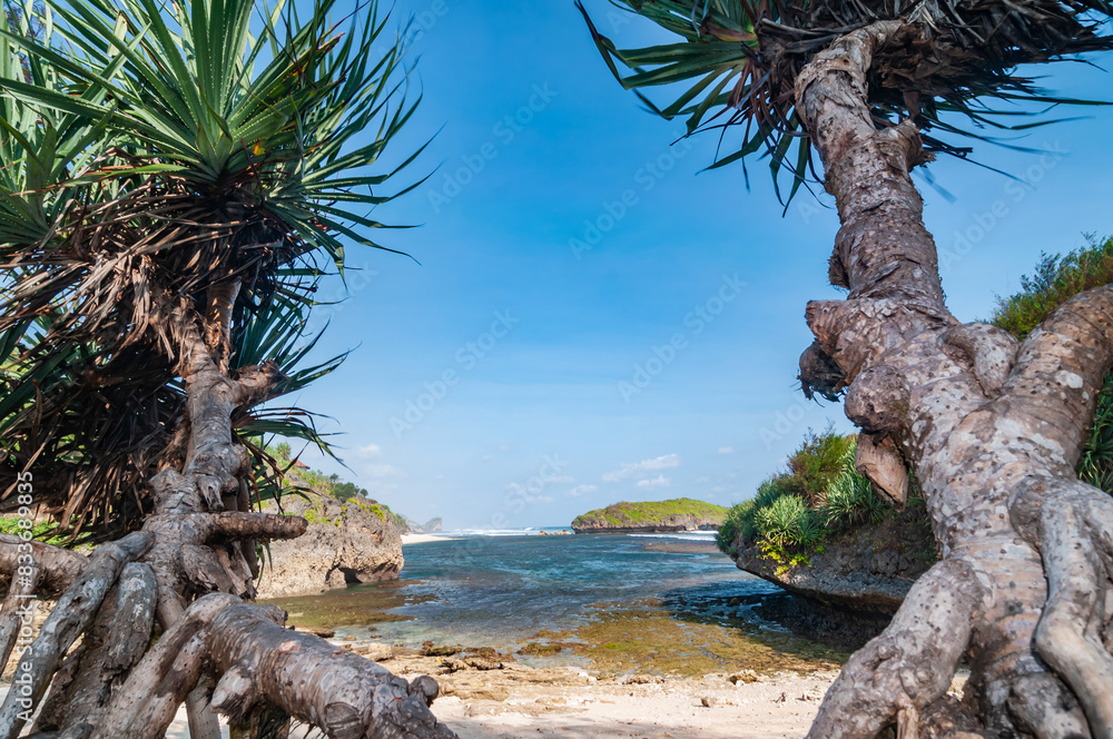 Beautiful view of sili Beach, Gunungkidul, Yogyakarta, Indonesia