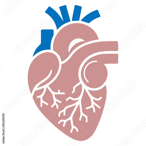 Human heart flat design