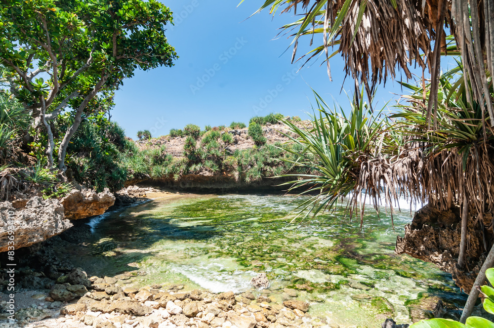 Beautiful view of dadap ayam Beach, Gunungkidul, Yogyakarta, Indonesia