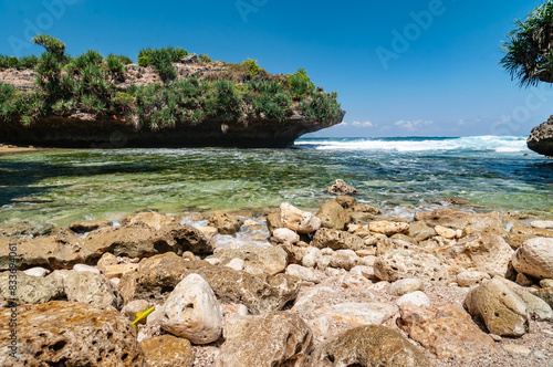 Obraz na płótnie Beautiful view of dadap ayam Beach, Gunungkidul, Yogyakarta, Indonesia w salonie