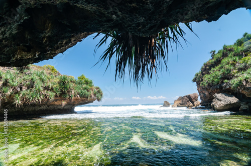 Beautiful view of dadap ayam Beach, Gunungkidul, Yogyakarta, Indonesia