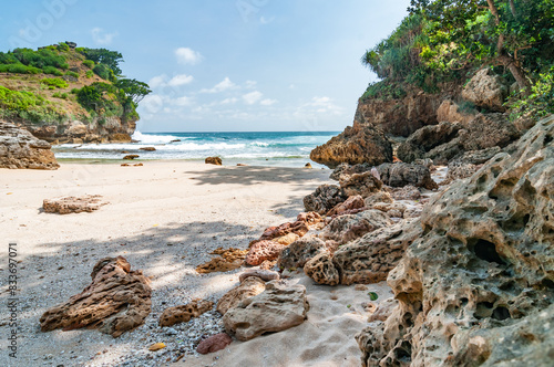 Obraz na płótnie Beautiful view of ngetun beach Beach, Gunungkidul, Yogyakarta, Indonesia w salonie