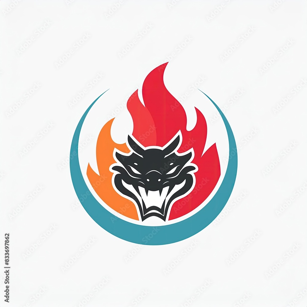 a university icon chinese that combines a fierce snake head and fiery flames a university icon chinese that combines a fierce snake head and fiery flames