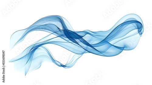 Wallpaper Mural Ethereal Blue Fluid Waves Flowing through Digital Backdrop Torontodigital.ca