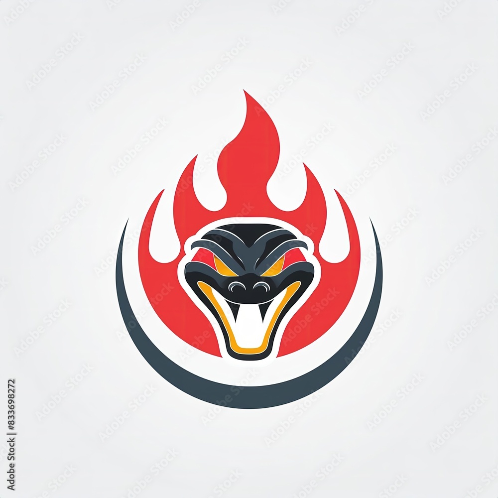a university icon chinese that combines a fierce snake head and fiery flames a university icon chinese that combines a fierce snake head and fiery flames