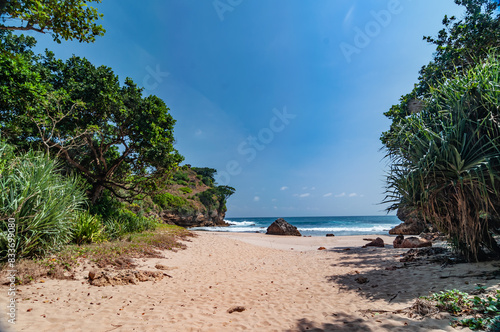 Beautiful view of ngetun beach Beach, Gunungkidul, Yogyakarta, Indonesia