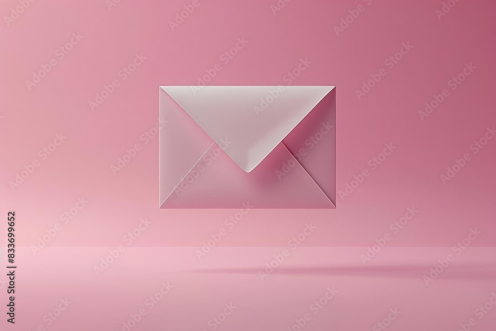 Visualization of a paper letter elegantly floating Visualization of a paper letter elegantly floating
