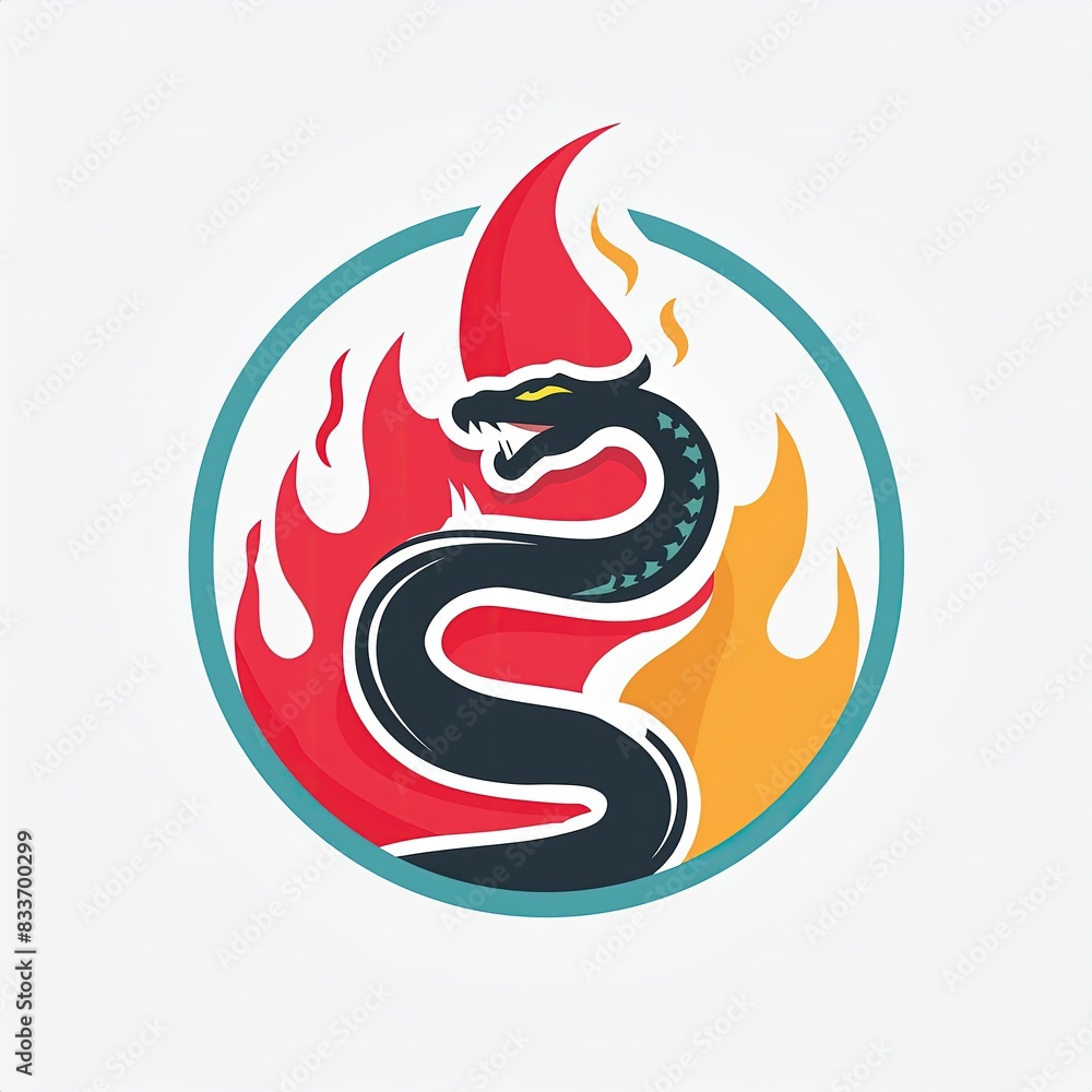 a university icon chinese that combines a fierce snake head and fiery flames a university icon chinese that combines a fierce snake head and fiery flames