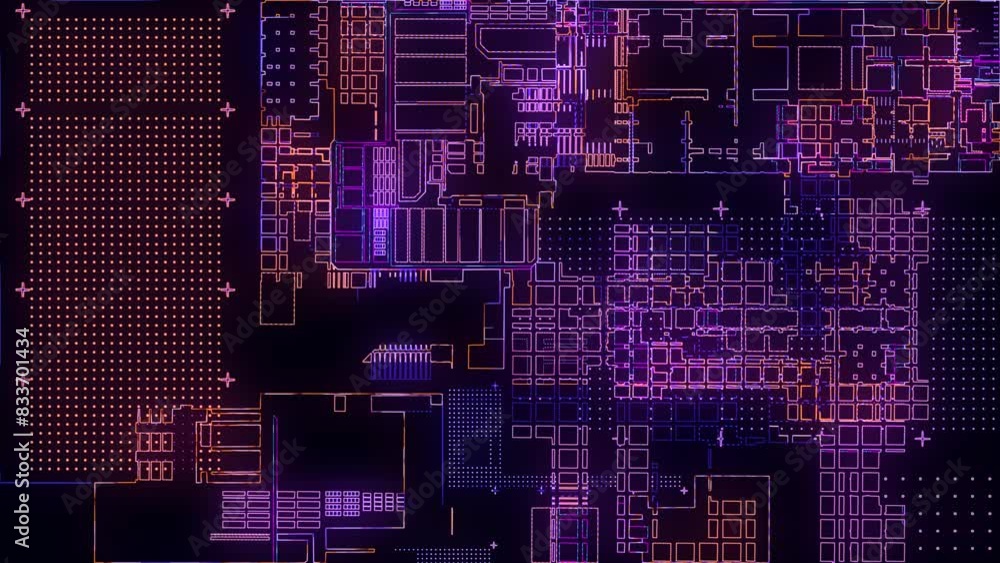Printed circuit board. Advanced technology concept visualization: PCB ...
