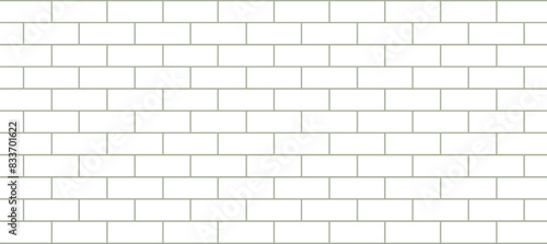 White and green brick wall background