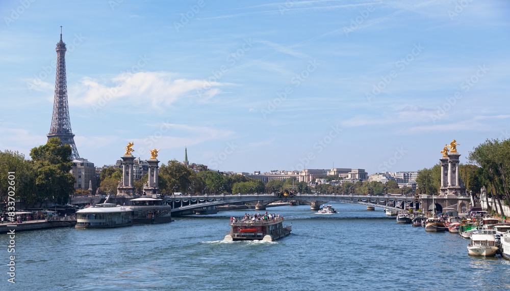 Obraz premium The Pont Alexandre III iand the Eiffel tower in Paris