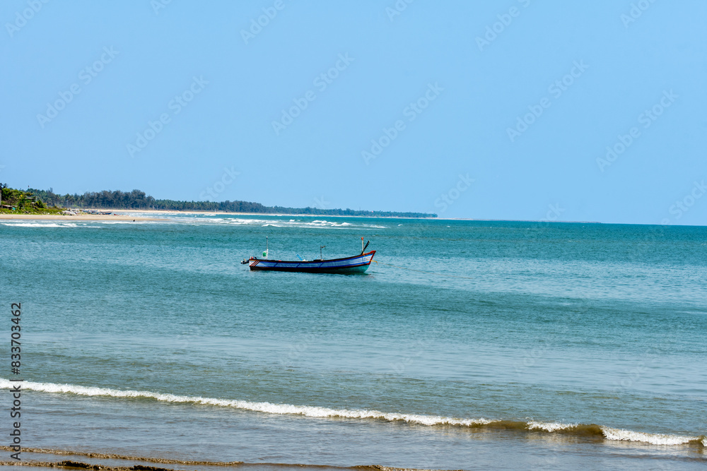 Serene Seaside Solitude lone boat Serene Seaside Solitude lone boat
