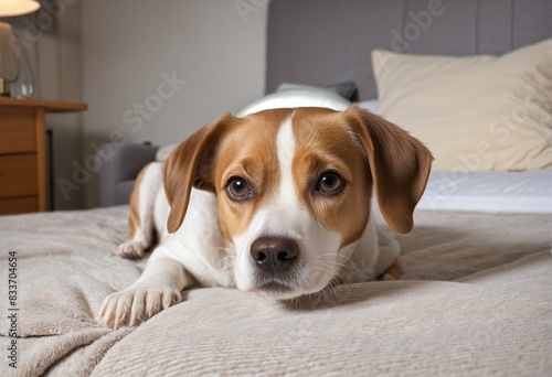 cute dog lying on bed © Random_Mentalist