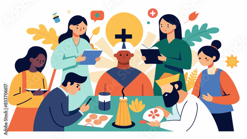 The workshop fosters a sense of community as students from different backgrounds and beliefs come together to create sacred art and share in their. Vector illustration