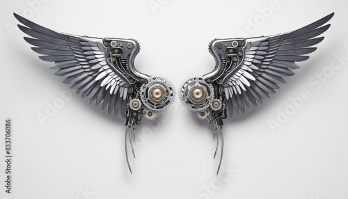 pair of metallic wings
