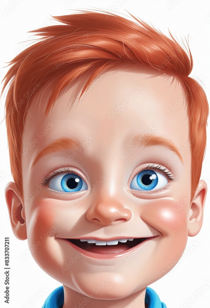 generic smiling red head and blue eyed boy cartoon portrait generic smiling red head and blue eyed boy cartoon portrait