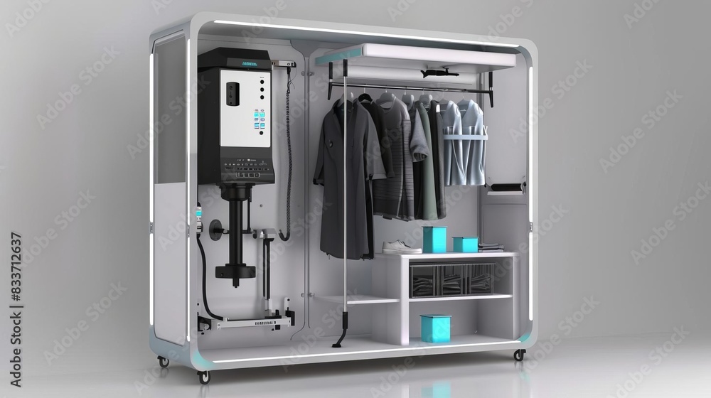 3D model of Professional garment steaming station with commercialgrade equipment 3D model of Professional garment steaming station with commercialgrade equipment